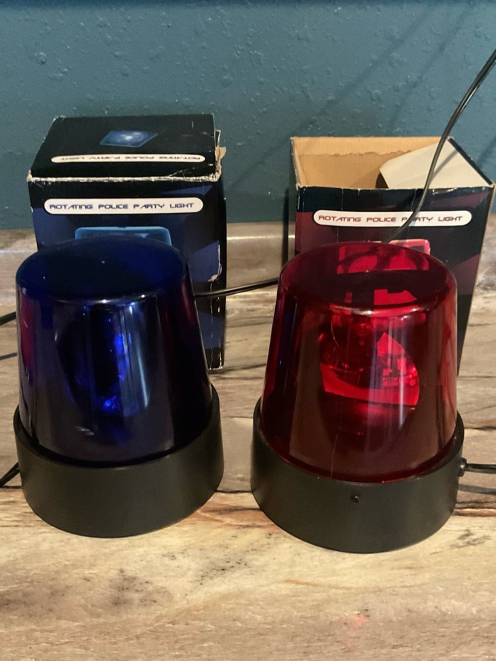 Rotating Police Party Lights - Blue & Red Lenses